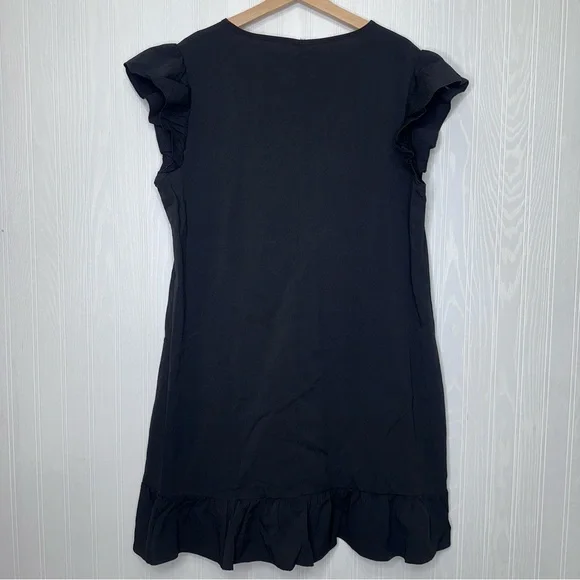 Black flutter sleeve shift style dress NWT! Size XL - Picture 7 of 8